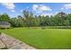 Beautiful backyard with a peaceful pond view, a lush green lawn, and mature trees offering privacy at 249 Old Savannah Dr, Goose Creek, SC 29445