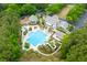 Stunning aerial view showcasing a large community pool, clubhouse, and surrounding amenities at 2948 Treadwell Street St, Mount Pleasant, SC 29466