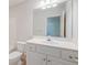 A clean, white bathroom featuring a vanity with mirror, toilet and shower/tub combo at 321 Bounty Ln, Charleston, SC 29412