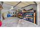Organized garage featuring storage shelves and water equipment at 4292 Cloudmont Dr, Hollywood, SC 29449