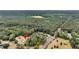 Aerial view features a house surrounded by lush greenery, enhancing its secluded charm and natural setting at 5056 Red Oak Rd, Cottageville, SC 29435