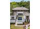Aerial view of a two story house with a private pool and landscaped yard featuring an outdoor living space at 525 Old Bridge Ct, Mount Pleasant, SC 29464