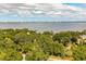 Beautiful aerial view of waterfront property with mature trees and water views at 528 Wampler Dr, Charleston, SC 29412