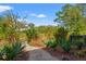 Charming garden path leads to a beautiful home with lush landscaping and mature trees under a bright blue sky at 9822 Haven Loop, Johns Island, SC 29455