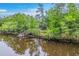 Scenic waterfront property featuring a covered dock and home surrounded by beautiful green trees and nature at 100 Canal Rd, Saint George, SC 29477