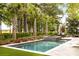 Gorgeous pool area with lush landscaping and mature palm trees, creates a serene backyard retreat at 11 Dalton St, Daniel Island, SC 29492