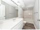 Neutral bathroom with a white vanity at 142 Marsh View Villas, Folly Beach, SC 29439