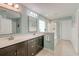 Bright bathroom with a soaking tub, glass enclosed shower, double vanity, and tile flooring at 149 Daniels Ridge Dr, Summerville, SC 29485