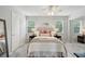 Neutral primary bedroom with a plush bed, lamps, side tables, and a ceiling fan at 153 Heritage Cir # K3, Mount Pleasant, SC 29464