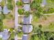Aerial view of homes with private pools and landscaped yards, showing a desirable neighborhood setting at 1711 Indigo Island Dr, Hanahan, SC 29410