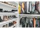 Organized walk-in closet featuring built-in shelving for shoes and hanging clothes at 1711 Indigo Island Dr, Hanahan, SC 29410