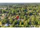 Aerial view of home with mature trees and lush landscaping in a quiet, established neighborhood at 204 Read St, Moncks Corner, SC 29461