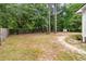 Large grassy backyard, features a storage shed and wooded privacy at 209 Lipman St, Summerville, SC 29483