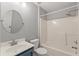 Clean bathroom features vanity, mirror, toilet and tub shower combo at 209 Lipman St, Summerville, SC 29483