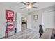 Bedroom with a view of the living room through white double doors at 300 Hamlet Rd, Summerville, SC 29485