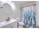 Bathroom featuring shower/tub combo, toilet, and sink with modern fixtures at 302 Springview Ln # 10, Summerville, SC 29485