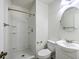 Clean bathroom featuring a shower, toilet, and sink with modern fixtures at 302 Springview Ln # 10, Summerville, SC 29485