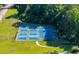 Aerial view showcasing the community's well-maintained tennis and pickleball courts at 3948 Gift Blvd, Johns Island, SC 29455