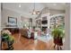Spacious living room featuring custom built-ins, fireplace, and vaulted ceilings at 3948 Gift Blvd, Johns Island, SC 29455