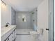 Beautifully renovated bathroom featuring a glass shower, modern fixtures, and elegant tiling at 4765 S Constellation Dr, North Charleston, SC 29418