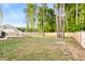 Backyard featuring a well-manicured lawn, mature trees, and a wood privacy fence at 514 Shady Maple St, Moncks Corner, SC 29461