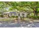 Charming single-story home featuring a manicured lawn, lush greenery, and mature shade tree at 5155 Monterey St, North Charleston, SC 29405