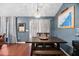 Dining area with wood floors and a contemporary light fixture at 5332 Copley Cir, Summerville, SC 29485