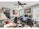 Spacious office featuring natural light, ceiling fan, and a Texas-themed decorative rug at 658 Yellow Leaf Ln, Summerville, SC 29486