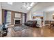 Open living space with fireplace, skylights, and seamless flow to the kitchen, great for entertaining and Gathering time at 8451 Walsham St, North Charleston, SC 29420