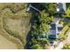 Aerial view showing pool, boat dock, and proximity to marsh at 853 Whispering Marsh Dr, Charleston, SC 29412