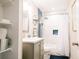 Compact bathroom with a shower, stylish vanity, and storage shelves, maximizing space and functionality at 960 Savage Road Rd, Charleston, SC 29414