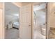 An ensuite bathroom is visible from the bedroom, offering convenience and privacy at 968 Cummings Cir, Mount Pleasant, SC 29464