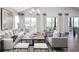 Open concept living room is flooded with natural light and boasts hardwood floors and comfortable seating at 000 Remington Trl, Johns Island, SC 29455