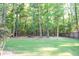 Lush backyard with a well-maintained lawn, mature trees, and a fenced perimeter at 109 Holly St, Summerville, SC 29485