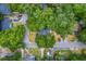 Overhead view of a charming neighborhood with lush trees and well-maintained homes, offering a serene residential setting at 1259 Wisteria Rd, Charleston, SC 29407