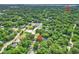 An aerial view of a property in a lush neighborhood near downtown Charleston at 1259 Wisteria Rd, Charleston, SC 29407