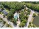 Aerial view of the community pool area surrounded by lush greenery and well-maintained landscaping at 1708 Waterbrook Dr, Charleston, SC 29414