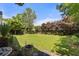 Spacious backyard with well-maintained lawn, mature trees, and privacy fencing at 1708 Waterbrook Dr, Charleston, SC 29414