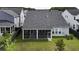 Aerial shot of home's backyard with screened in porch at 172 Helena Park Dr, Summerville, SC 29486