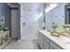 Bright bathroom featuring a glass shower and a white marble floor at 172 Helena Park Dr, Summerville, SC 29486