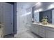 Modern bathroom featuring a glass shower and a white marble floor at 172 Helena Park Dr, Summerville, SC 29486