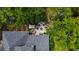 Aerial view of a backyard featuring an outdoor fire pit with comfortable seating at 1721 Bowline Dr, Mount Pleasant, SC 29466