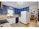 Well-lit kitchen area with blue upper cabinets and modern appliances at 1830 Kempton Ave, James Island, SC 29412