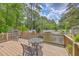 Outdoor deck with patio furniture overlooking scenic pond with fountain and surrounding trees at 188 Midland Pkwy # 516, Summerville, SC 29485