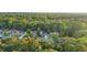 An aerial view of a suburban neighborhood surrounded by lush trees and greenery at 1901 Bairds Cv, Charleston, SC 29414