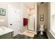 Cozy bathroom with walk-in shower, and neutral color scheme at 1976 Liberia Rd, Wadmalaw Island, SC 29487