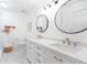 Bright bathroom with double vanity, marble floor, and modern fixtures at 2011 N Highway 17 # 2300F, Mount Pleasant, SC 29466