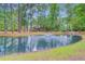 Beautiful pond with a fountain surrounded by lush greenery and mature trees at 2076 Rookery Ln, Charleston, SC 29414