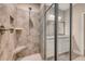 Detailed shot of the shower with shower bench at 212 Palmetto Walk Dr, Summerville, SC 29486