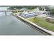 Panoramic aerial shot of the Shipyard Park community building, ballfields, and waterfront at 2132 Summerwood Dr, Mount Pleasant, SC 29466